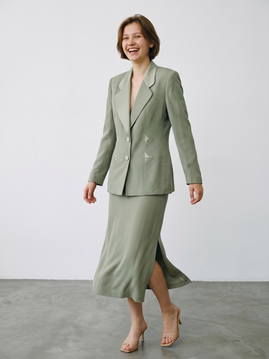 Sioni Dresses & Skirts - Sioni two piece green skirt suite / vintage? Size 14 GUC